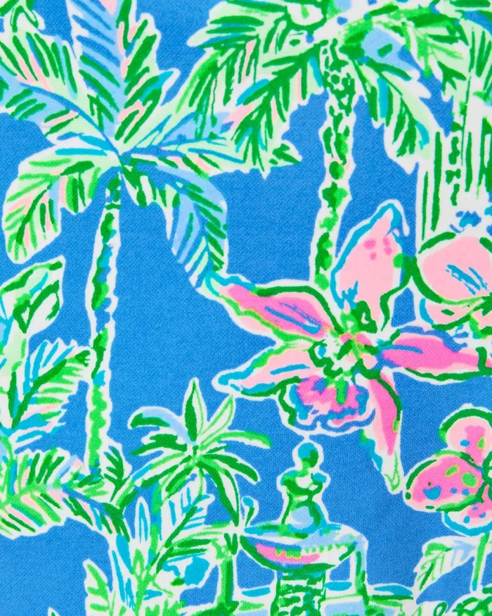 Bottoms Women Lilly Pulitzer 9034 Natia Knit Short Boca Blue Beneath The Bougainvillea