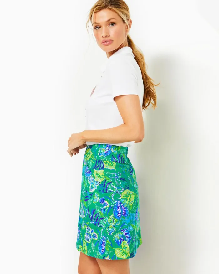 Bottoms Women Lilly Pulitzer Jonas HighWaisted Skort Botanical Green In A Flutter