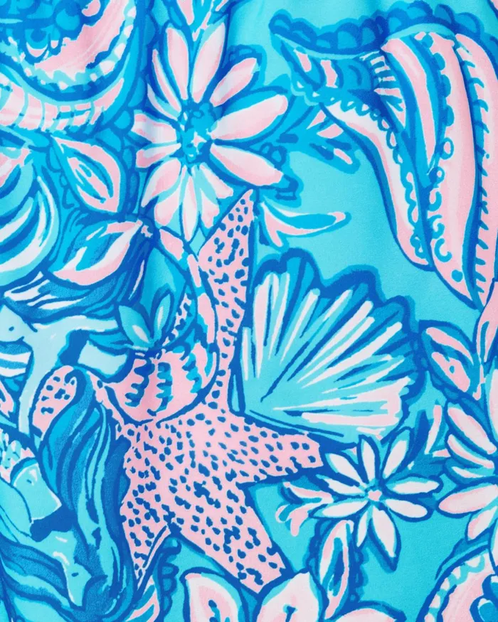 Bottoms Women Lilly Pulitzer Luxletic 4034 Boca Chica Short Amalfi Blue Sound The Sirens