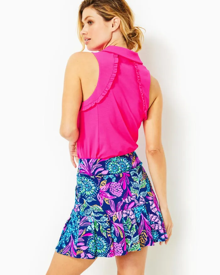 Bottoms Women Lilly Pulitzer UPF 50 Luxletic Bessie Golf Skort Aegean Navy Calypso Coast