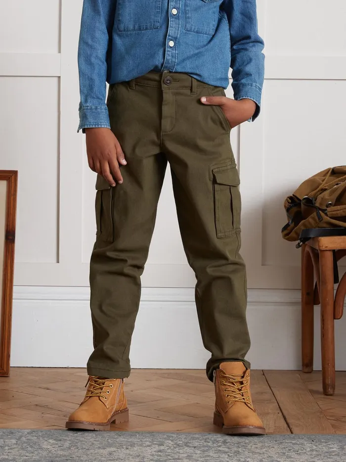 Boys Clothing Cyrillus Cargo Trousers Kaki