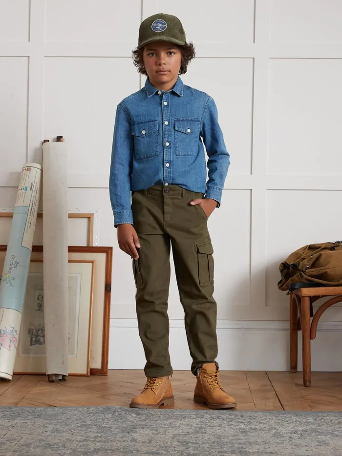 Boys Clothing Cyrillus Cargo Trousers Kaki