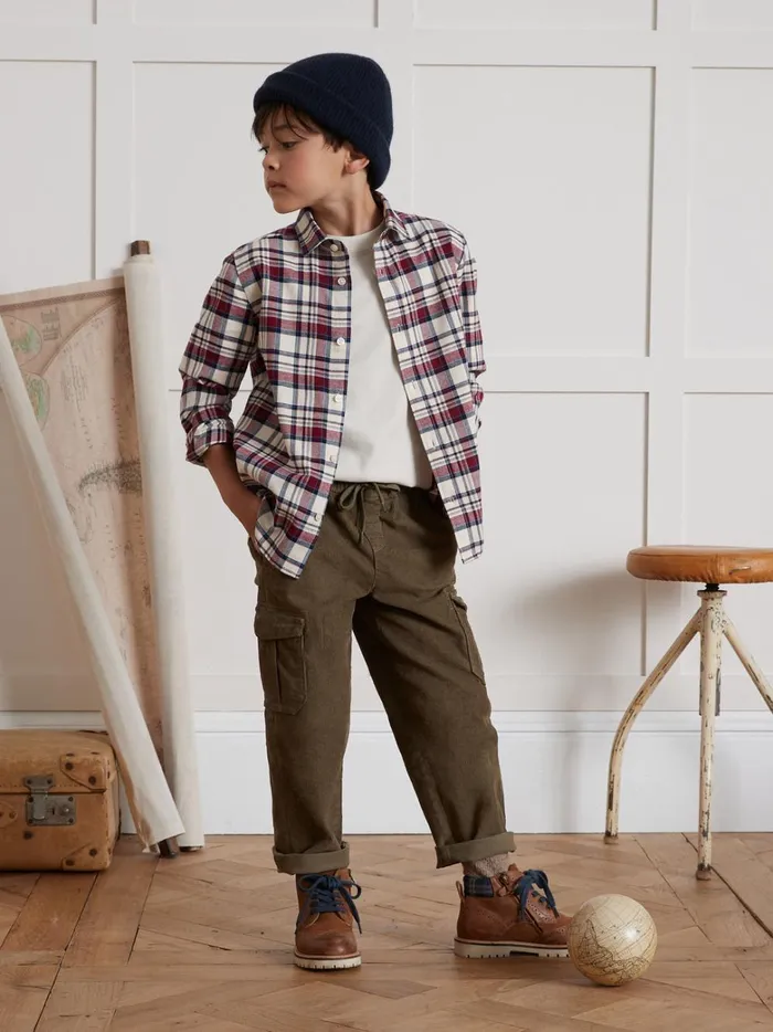 Boys Clothing Cyrillus Cargo Trousers Kaki