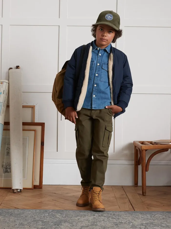 Boys Clothing Cyrillus Cargo Trousers Kaki