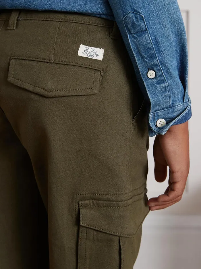 Boys Clothing Cyrillus Cargo Trousers Kaki