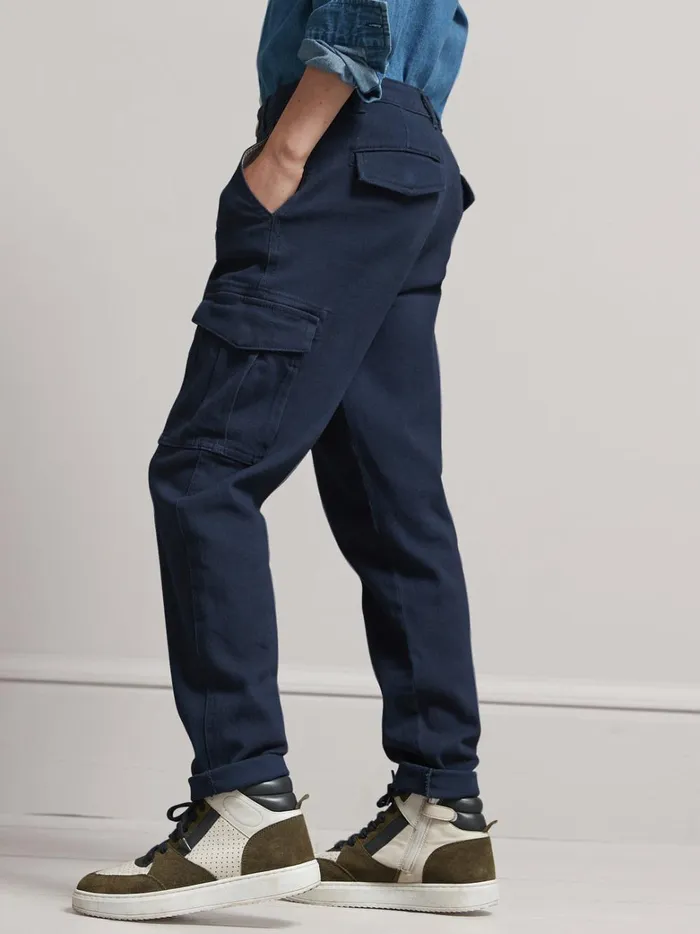 Boys Clothing Cyrillus Cargo Trousers Marine