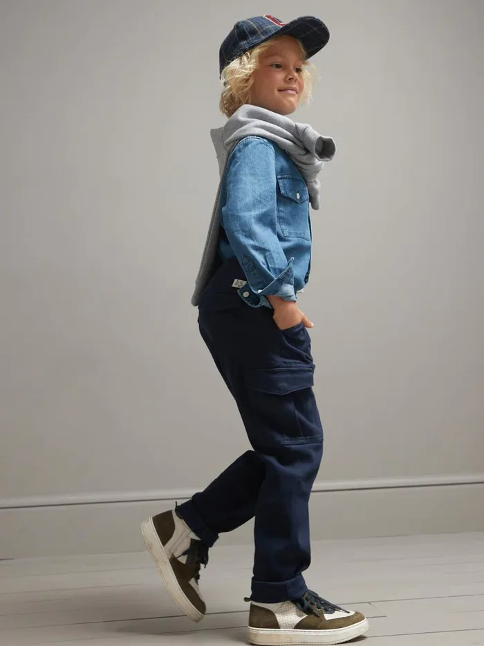 Boys Clothing Cyrillus Cargo Trousers Marine