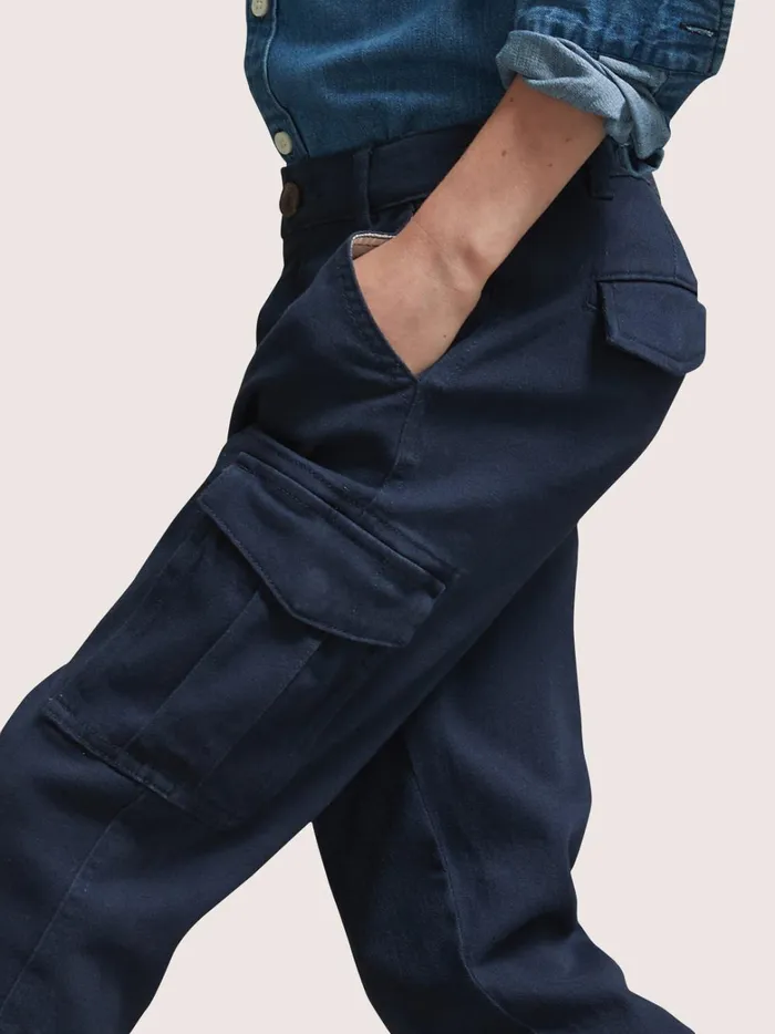Boys Clothing Cyrillus Cargo Trousers Marine