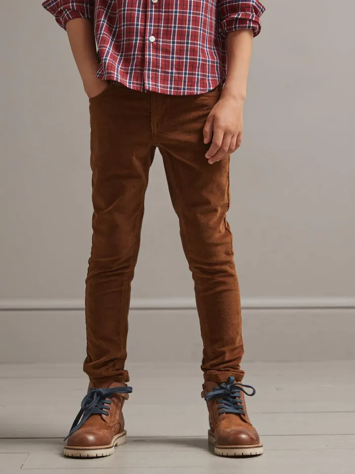 Boys Clothing Cyrillus SlimFit Corduroy Trousers Cognac