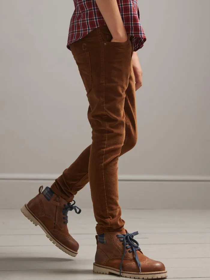 Boys Clothing Cyrillus SlimFit Corduroy Trousers Cognac