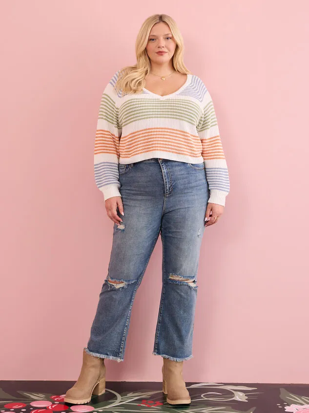 Brinley High Rise Destressed Straight Jeans Mediumwash Women Altar039d State Bottoms