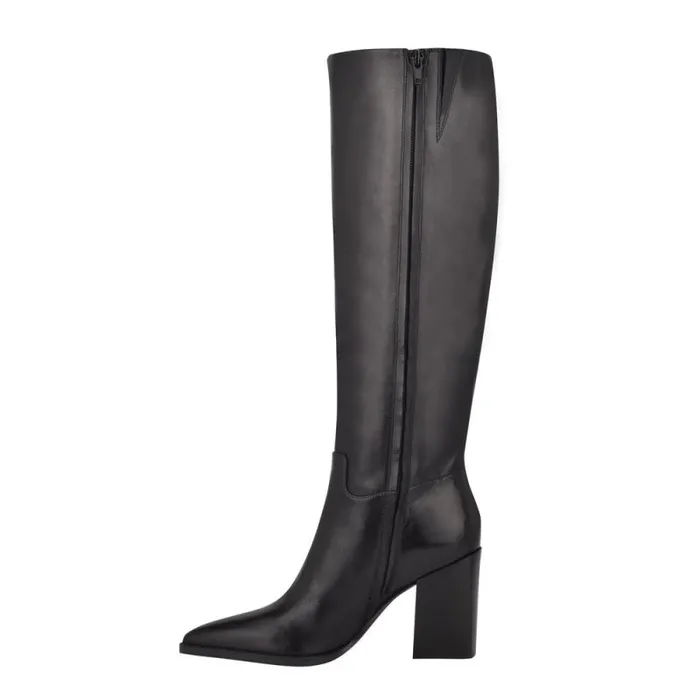 Brixe Heeled Boots Black Leather Women Nine West Heels