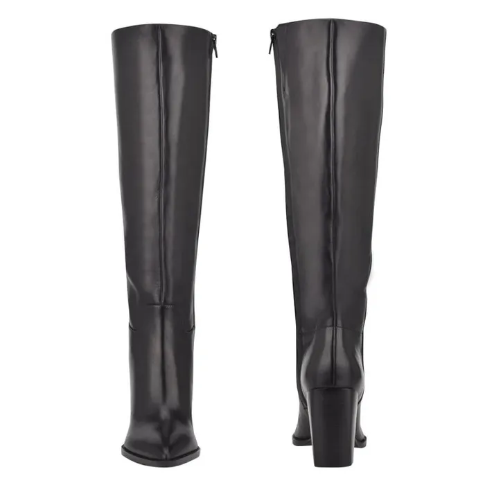 Brixe Heeled Boots Black Leather Women Nine West Heels