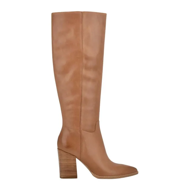 Brixe Heeled Boots Medium Natural Leather Women Nine West Heels