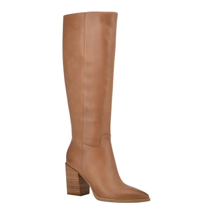 Brixe Heeled Boots Medium Natural Leather Women Nine West Heels Brixe Heeled Boots Medium Natural Leather Women Nine West Heels