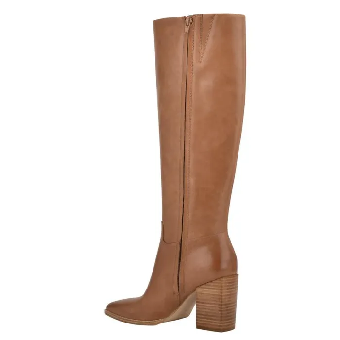 Brixe Heeled Boots Medium Natural Leather Women Nine West Heels Brixe Heeled Boots Medium Natural Leather Women Nine West Heels