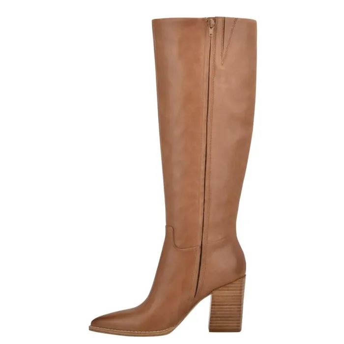 Brixe Heeled Boots Medium Natural Leather Women Nine West Heels Brixe Heeled Boots Medium Natural Leather Women Nine West Heels