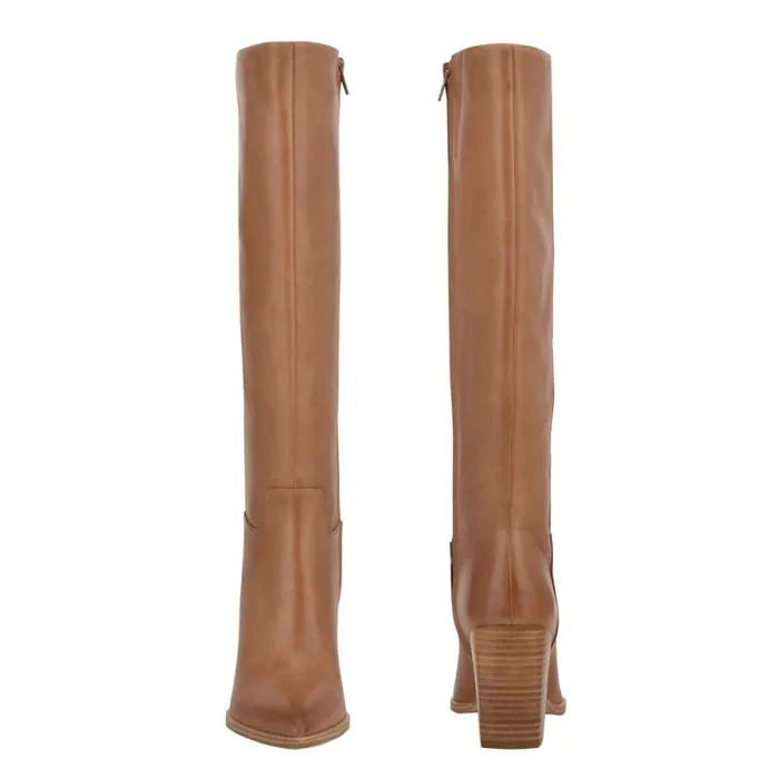 Brixe Heeled Boots Medium Natural Leather Women Nine West Heels Brixe Heeled Boots Medium Natural Leather Women Nine West Heels