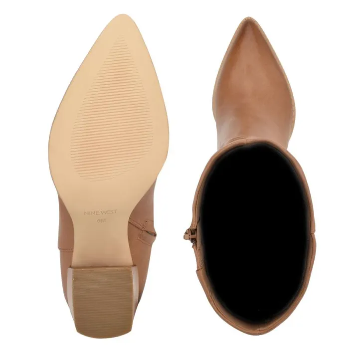 Brixe Heeled Boots Medium Natural Leather Women Nine West Heels Brixe Heeled Boots Medium Natural Leather Women Nine West Heels