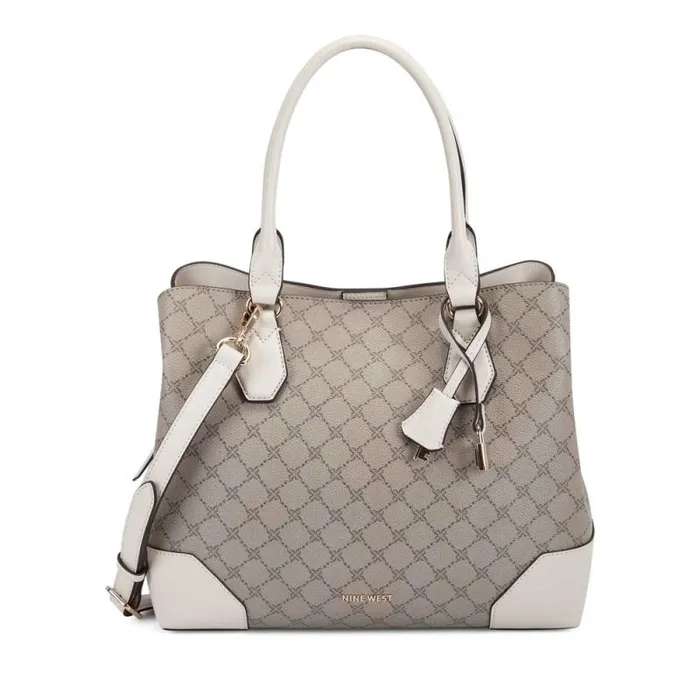 Brooklyn Jet Set Carryall Beige Logomilk Women Nine West Satchels and Shoulder Bags