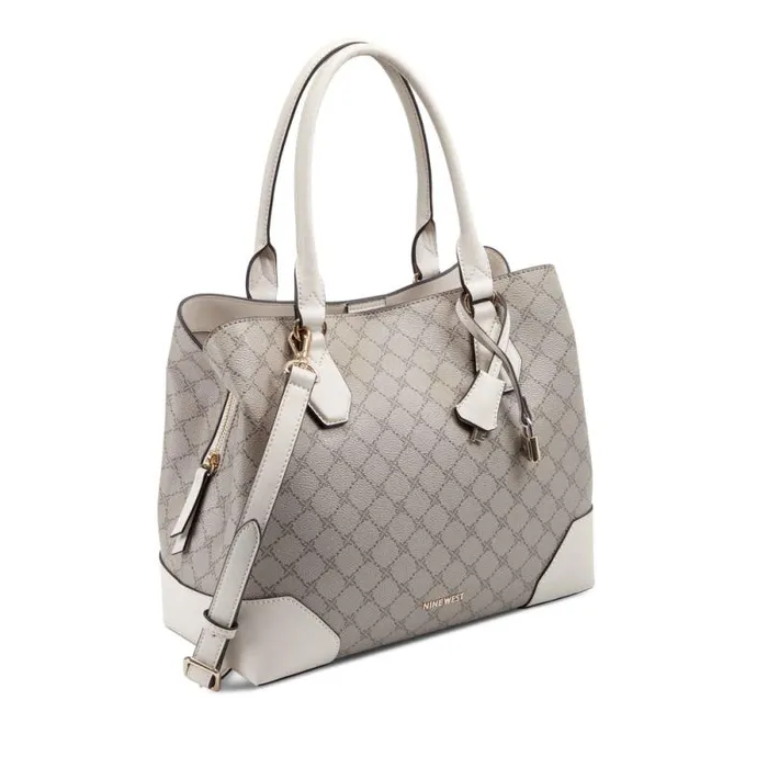 Brooklyn Jet Set Carryall Beige Logomilk Women Nine West Satchels and Shoulder Bags