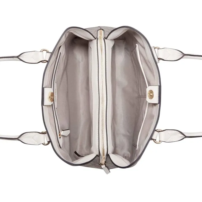 Brooklyn Jet Set Carryall Beige Logomilk Women Nine West Satchels and Shoulder Bags