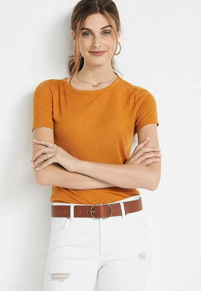 Brown Double Buckle Ring Belt Women Maurices Belts