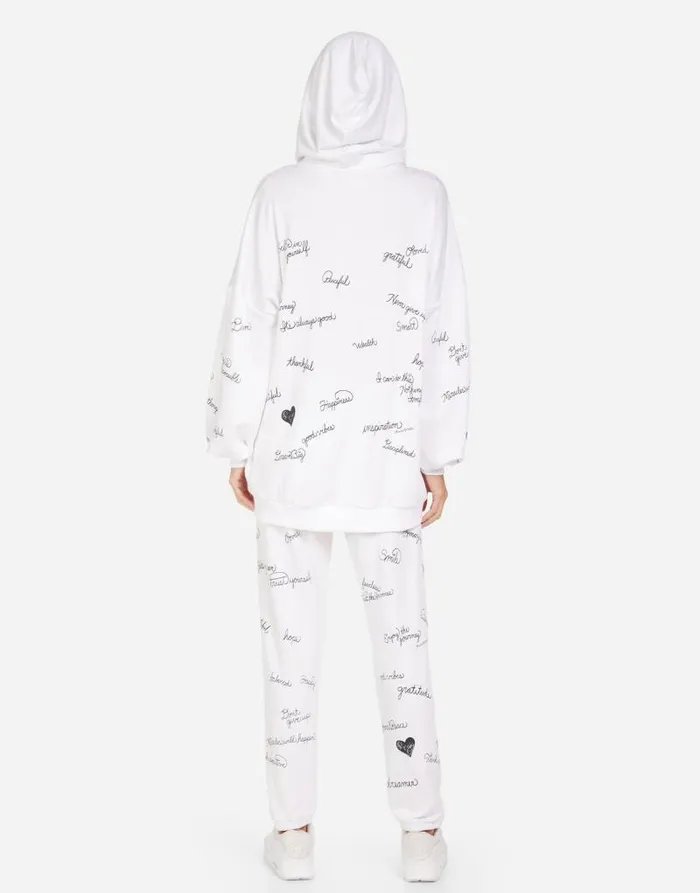 Brynn Happy Thoughts White Women Lauren Moshi Long Sweatpants