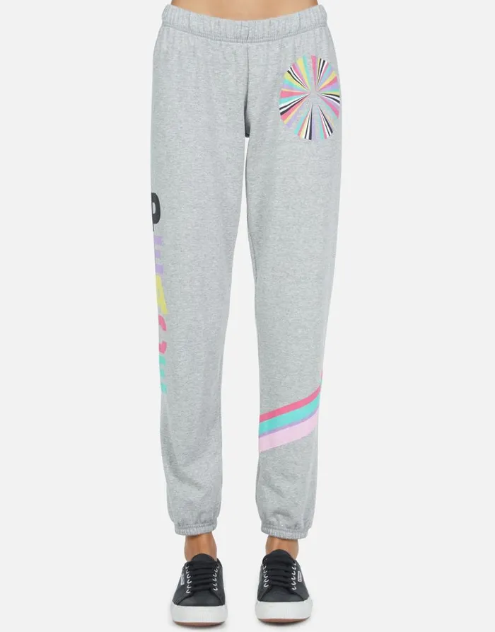 Brynn Rainbow Ray Peace Heather Grey Women Lauren Moshi Long Sweatpants