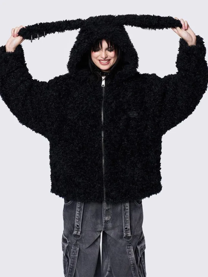 Bunny Ear Faux Fur Jacket Women Minga London Jackets Bunny Ear Faux Fur Jacket Women Minga London Jackets
