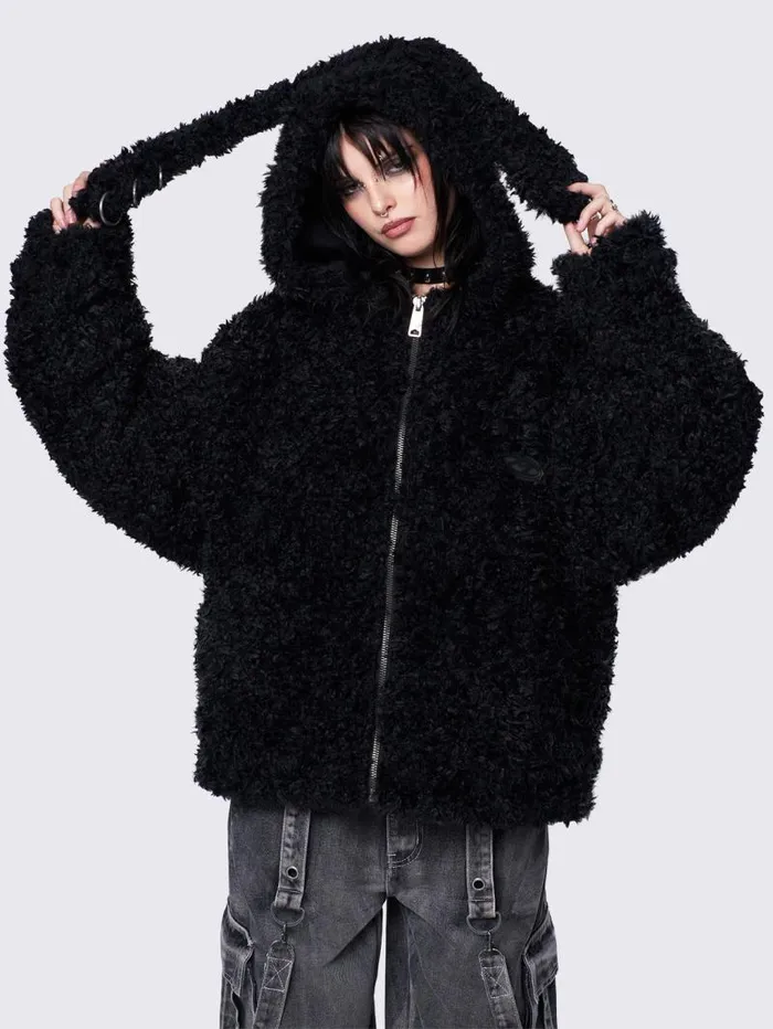 Bunny Ear Faux Fur Jacket Women Minga London Jackets Bunny Ear Faux Fur Jacket Women Minga London Jackets