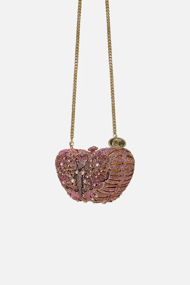 BUTTERFLY HARD CASE CLUTCH SOLID PINK Solid Pink WomensMens Camilla Bags