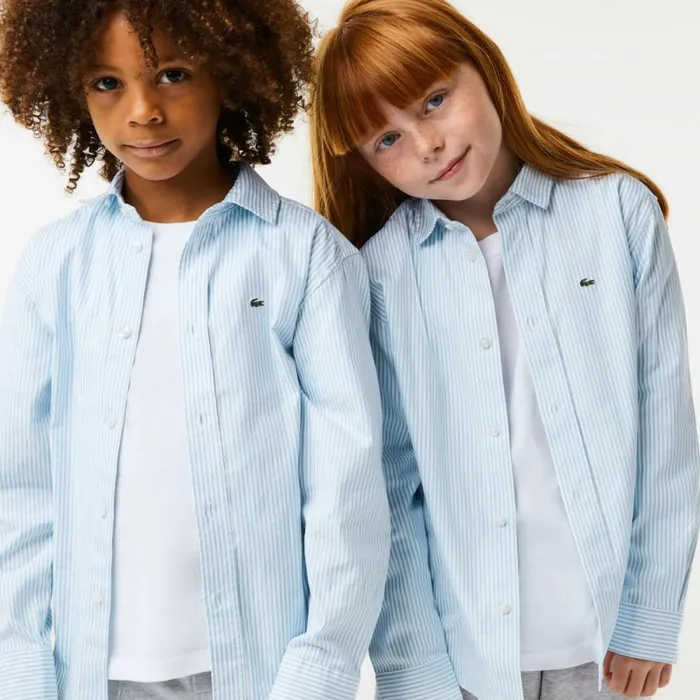 Button Down Shirts MenKids Lacoste Kids039 Striped Print Oxford Cotton Shirt White Blue F6z Button Down Shirts MenKids Lacoste Kids039 Striped Print Oxford Cotton Shirt White Blue F6z
