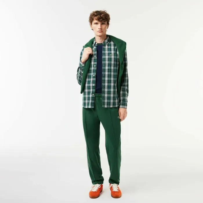 Button Down Shirts Men Lacoste Men039s Check Print Stretch Shirt Green Grey Ix9