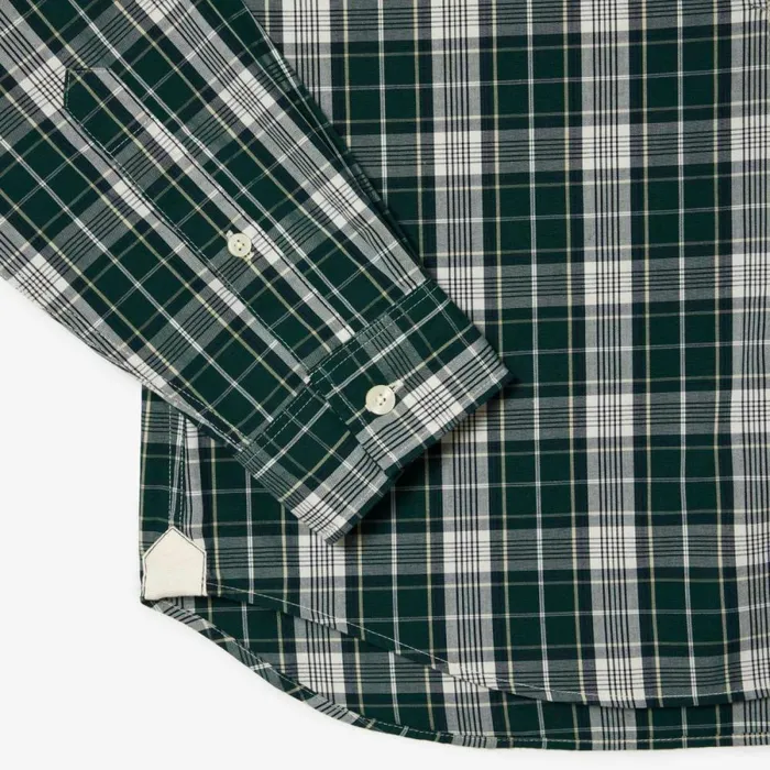 Button Down Shirts Men Lacoste Men039s Check Print Stretch Shirt Green Grey Ix9