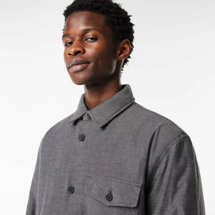 Button Down Shirts Men Lacoste Men039s Quilted Large Croc Overshirt Black 031