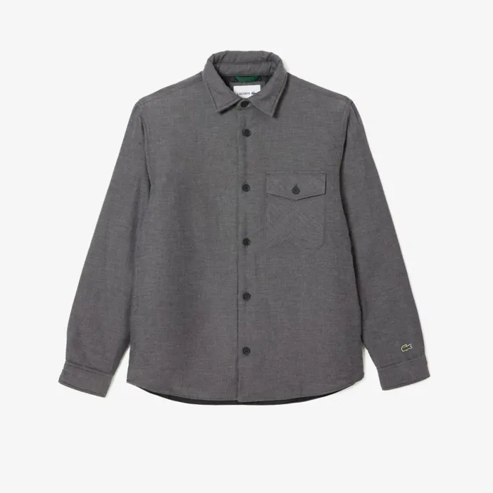 Button Down Shirts Men Lacoste Men039s Quilted Large Croc Overshirt Black 031