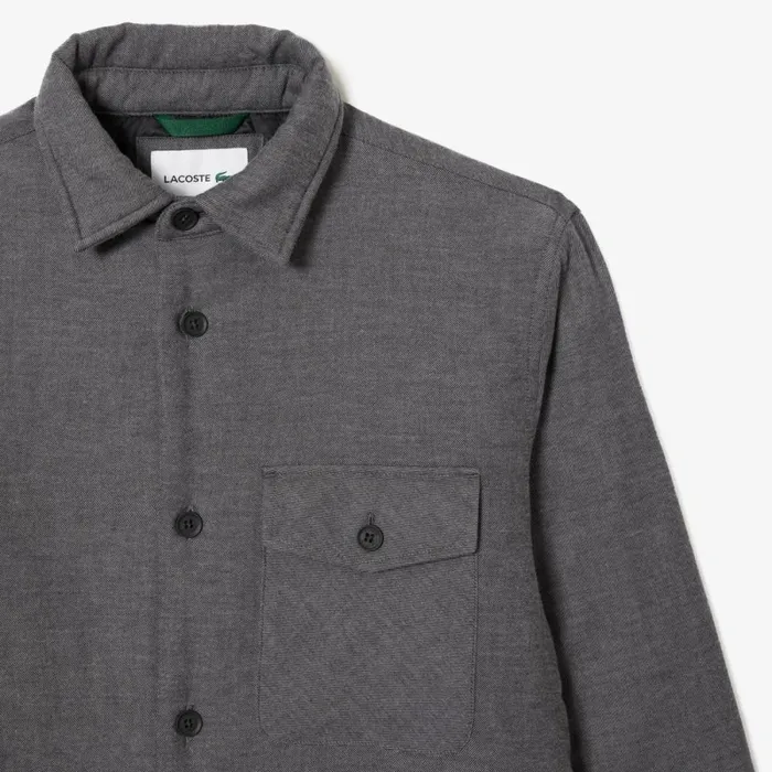 Button Down Shirts Men Lacoste Men039s Quilted Large Croc Overshirt Black 031