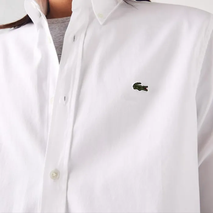 Button Down Shirts Men Lacoste Men039s Regular Fit Premium Cotton Shirt White 001