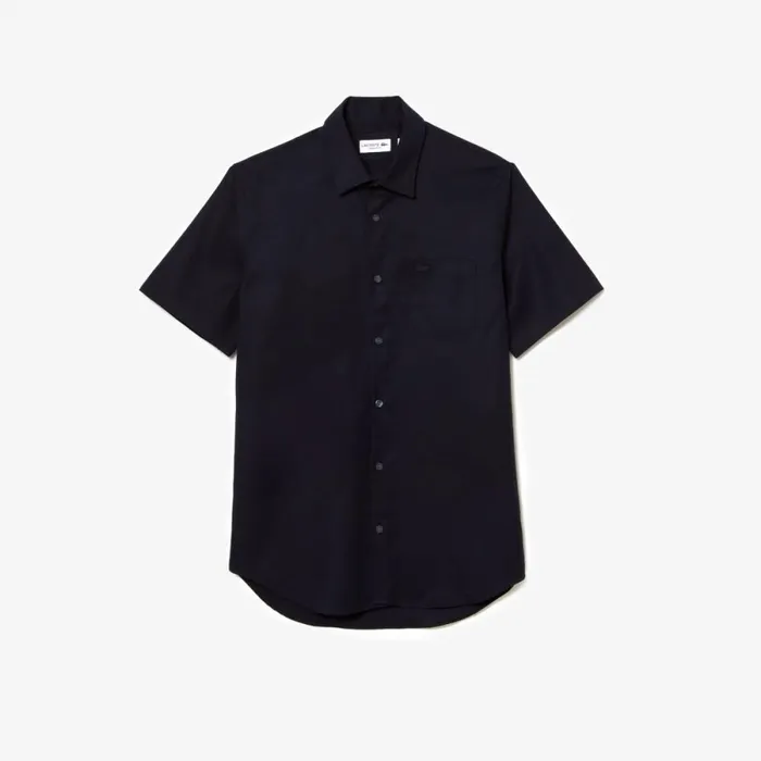 Button Down Shirts Men Lacoste Men039s Regular Fit Solid Cotton Shirt Abysm Blue Hde
