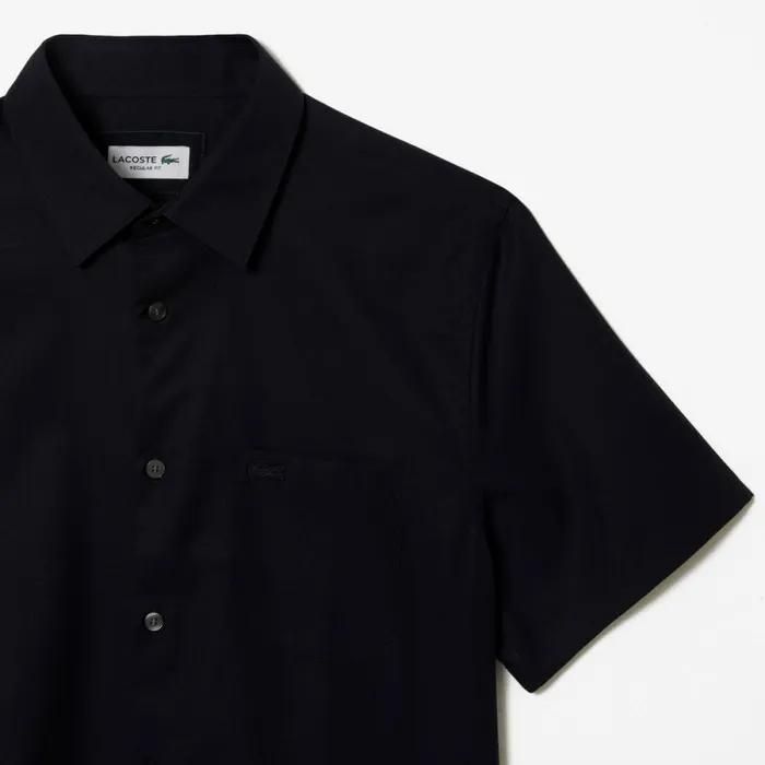 Button Down Shirts Men Lacoste Men039s Regular Fit Solid Cotton Shirt Abysm Blue Hde