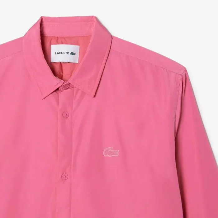 Button Down Shirts Men Lacoste Mens WaterRepellent Shirt Bubblegum Pink 2r3
