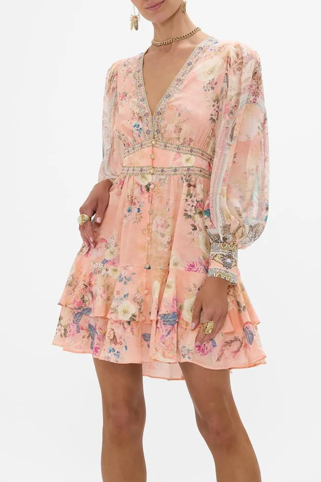 BUTTON FRONT FRILL DRESS THE JEWELLERY PALACE The Jewellery Palace Womens Camilla Dresses