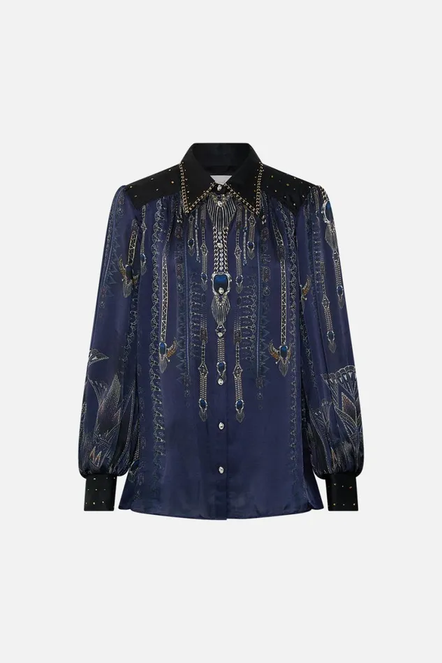 BUTTON THROUGH BLOUSON SLEEVE BLOUSE THE EGYPT EFFECT The Egypt Effect Womens Camilla Blouses and Shirts