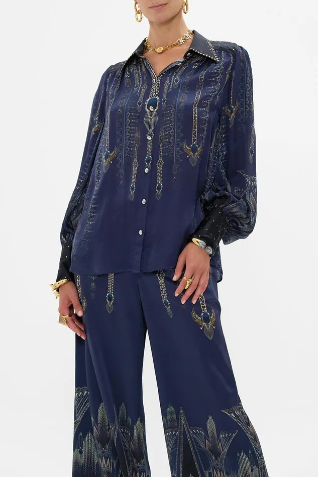 BUTTON THROUGH BLOUSON SLEEVE BLOUSE THE EGYPT EFFECT The Egypt Effect Womens Camilla Blouses and Shirts