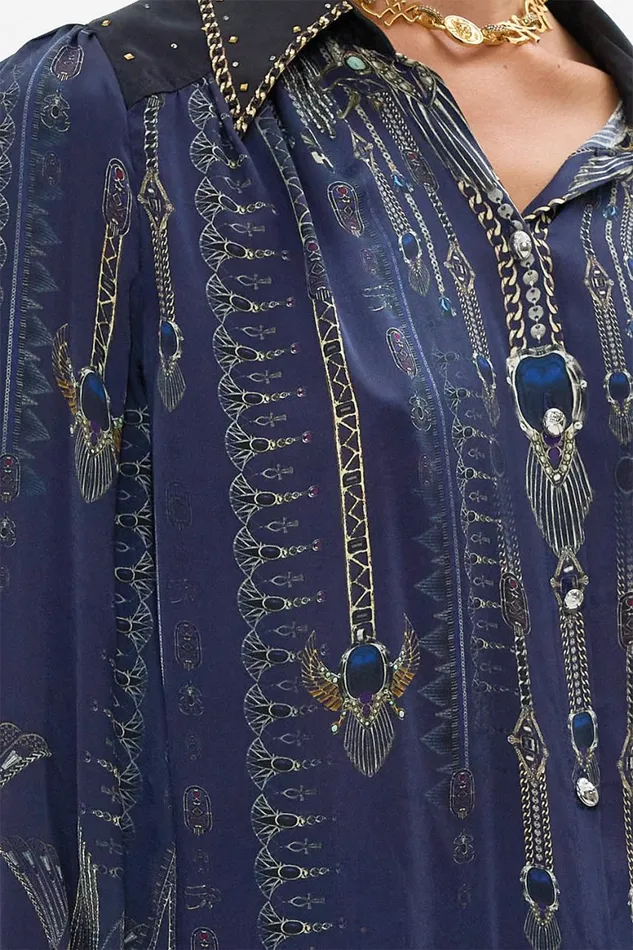 BUTTON THROUGH BLOUSON SLEEVE BLOUSE THE EGYPT EFFECT The Egypt Effect Womens Camilla Blouses and Shirts