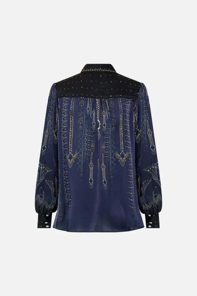 BUTTON THROUGH BLOUSON SLEEVE BLOUSE THE EGYPT EFFECT The Egypt Effect Womens Camilla Blouses and Shirts