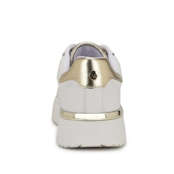 Cafee LaceUp Platform Sneakers Whitegold Women Nine West Sneakers
