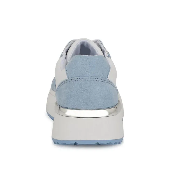 Calpha Laceup Sneakers Whitelight Blue Women Nine West Flats Calpha Laceup Sneakers Whitelight Blue Women Nine West Flats