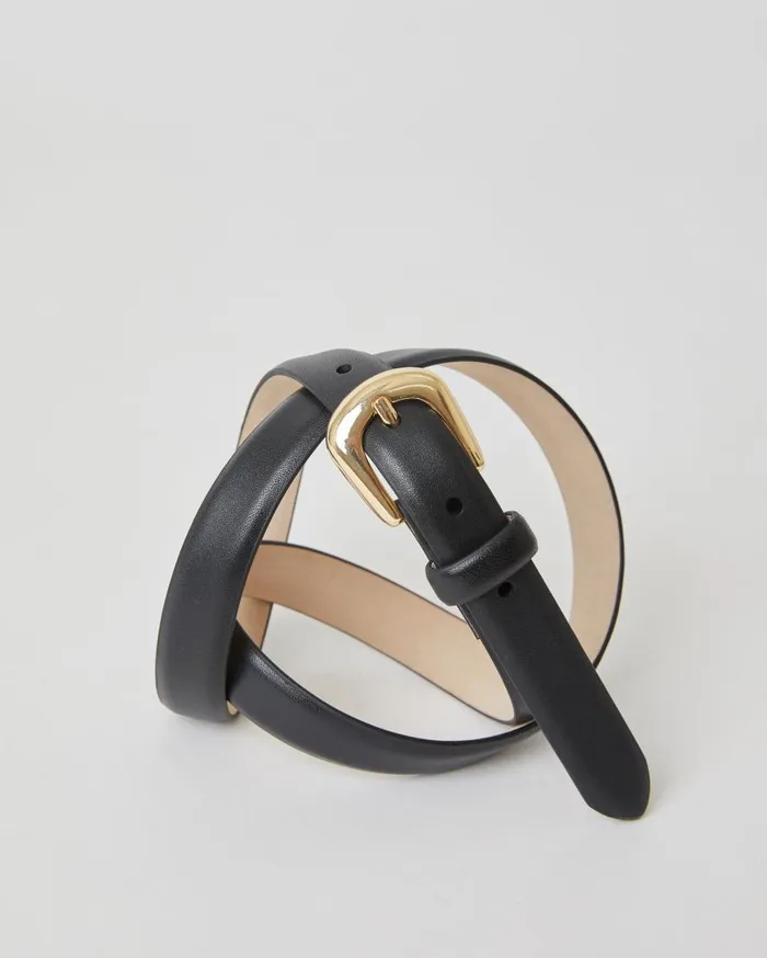 CAMI NYC Belts Women BLow The Belt Kennedy Mini Belt Black Gold